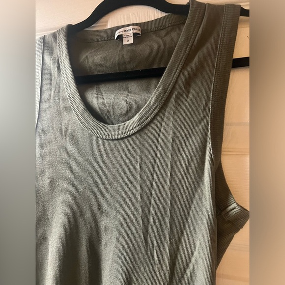 JAMES PERSE Ribbed Cotton Midi Green Dress size 2 - Picture 5 of 7